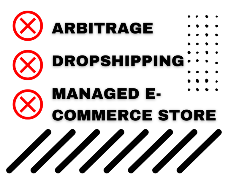 Passive income without Arbitrage, Dropshipping or Managed Ecommerce